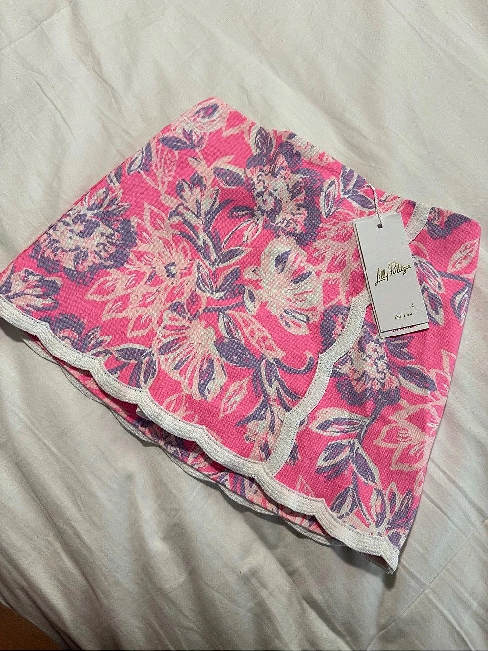 Lilly Pulitzer Mini Michelina Skort Floral Scallop Shorts Pink & Purple Girls
